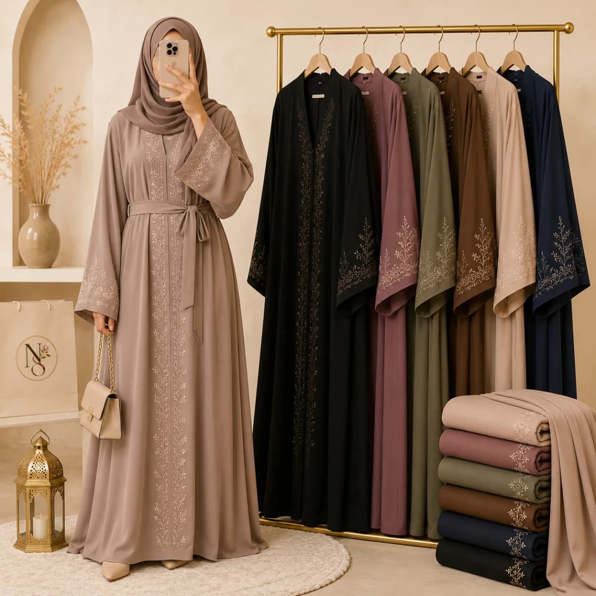 Aurora Luxe Embroidered Abaya Set